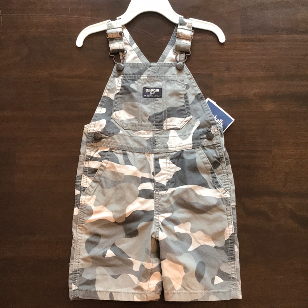 NWT Oshkosh B’gosh Camouflage Shortalls/Overalls